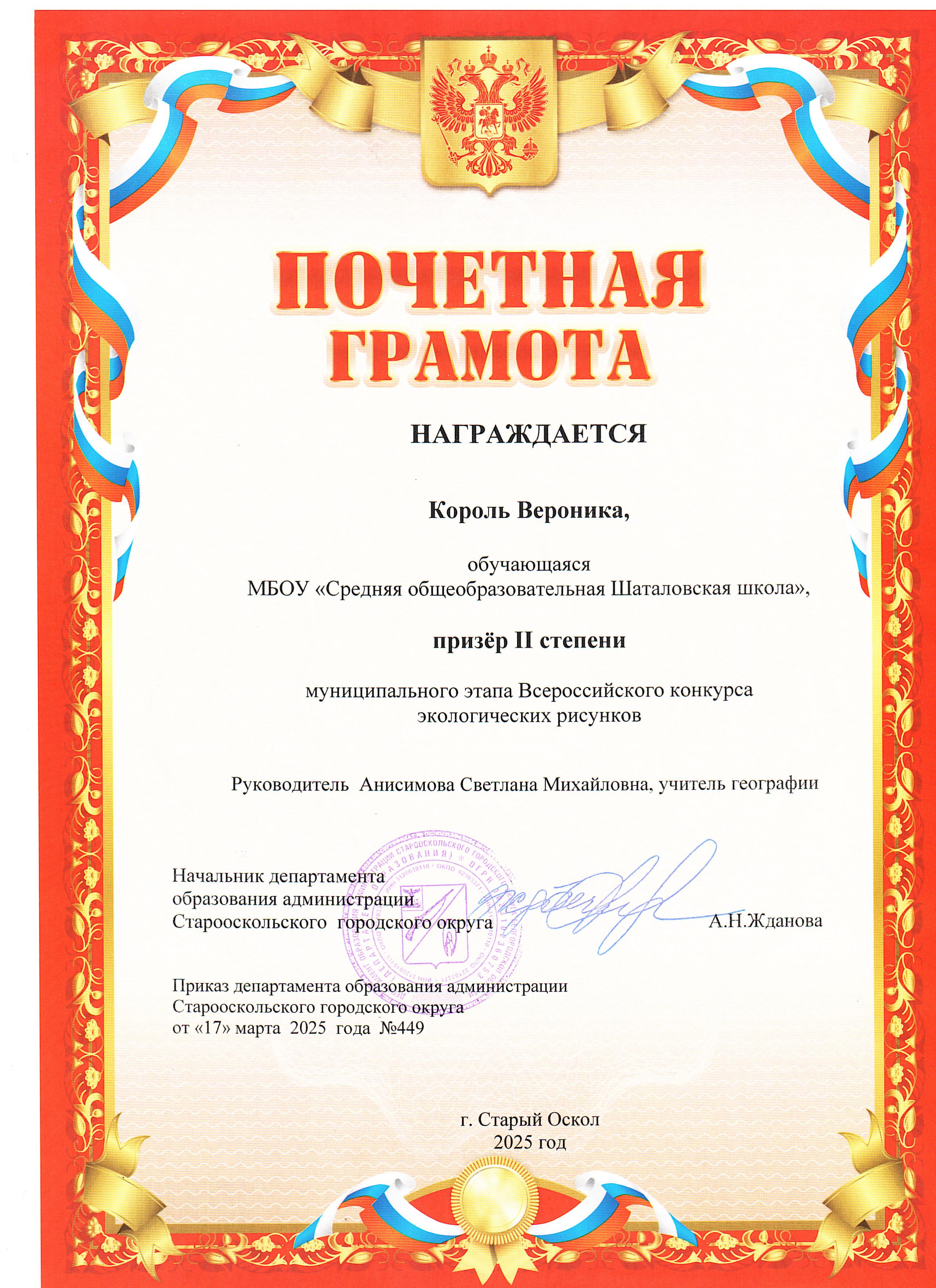 Итоги конкурса рисунков.